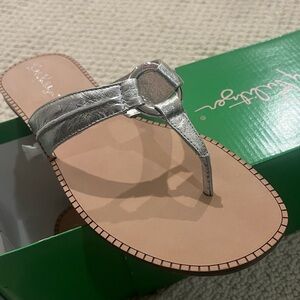Lilly Pulitzer McKim Sandal Silver BRAND NEW IN BOX